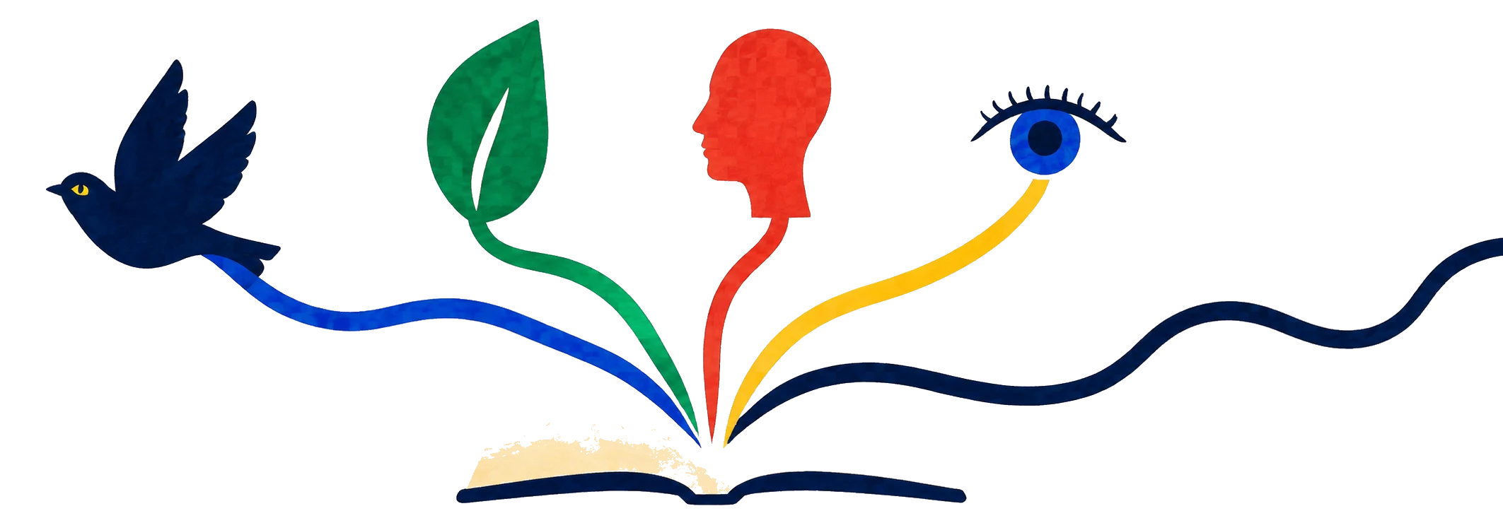 Une ligne continue relie cinq étapes colorées et reste visible de bout en bout